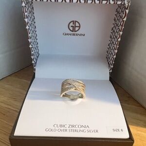 Giani Bernini Gold Over Sterling Silver Ring with Cubic Zirconia